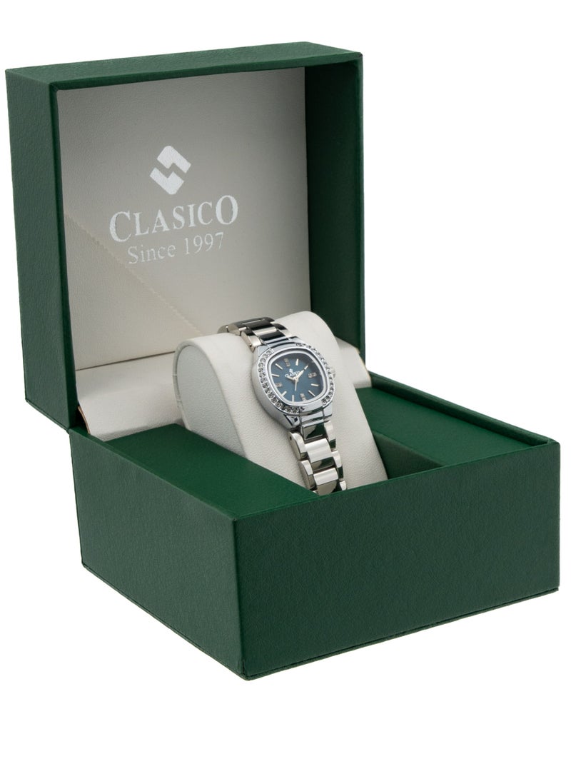 Clasico Sapphire Women's Luxury Silver Watch Blue Dial | Elegant Analog Quartz | Premium Fashion Timepiece - Image 5