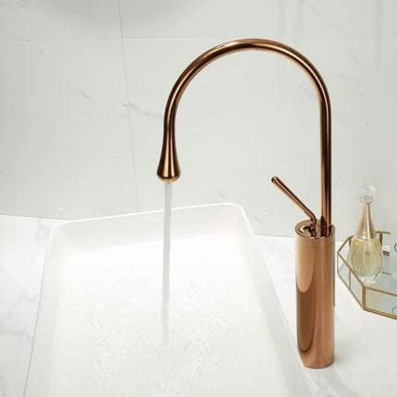 Rose Gold Bathroom Faucet - Modern Mixer Faucet for Bathroom Sink Vanity - Image 1