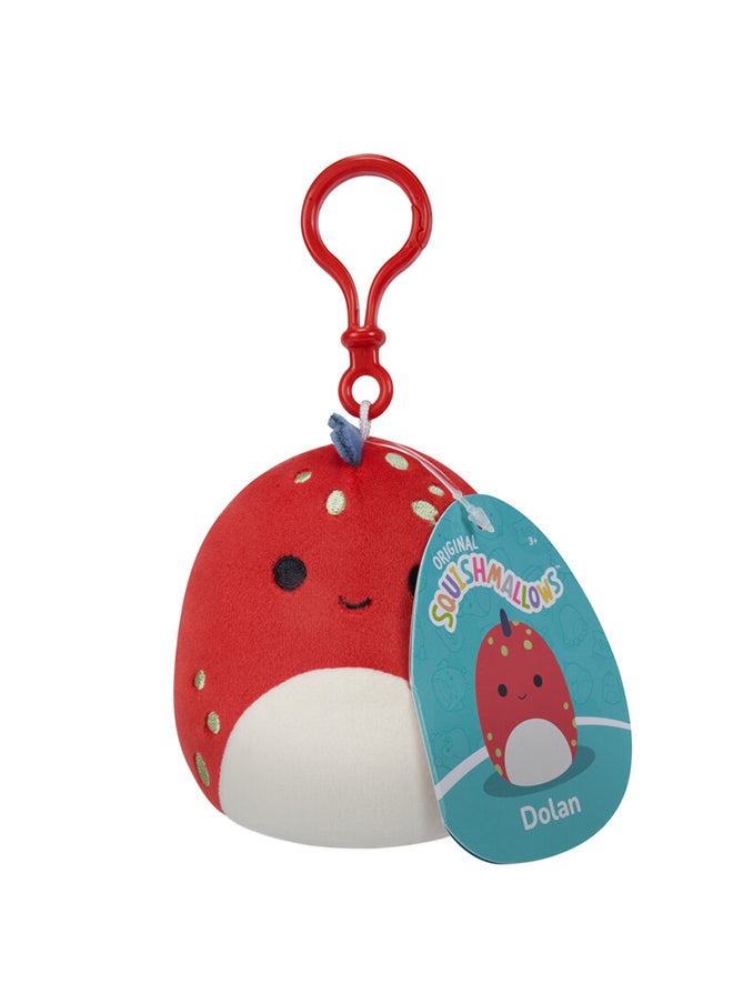 Squishmallows Little Plush 3.5 inch Clip-On Dolan Red Dino with Yellow Spots Officially Licensed Kellytoy Plush Toy Colorful Soft Gift for Kids Girls & Boys Washable Squishy Stuff Toy Multicolor All Age  - Image 1