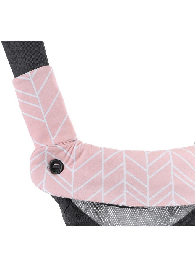 Mila Millie Premium Drool And Teething Reversible Cotton Pad | Fits Ergobaby Four Position 360 + Most Baby Carrier | Pink Herringbone Design | Hypoallergenic | Great Baby Girl Shower Gift By Mila Millie - Image 3