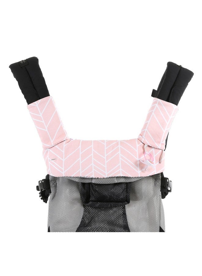 Mila Millie Premium Drool And Teething Reversible Cotton Pad | Fits Ergobaby Four Position 360 + Most Baby Carrier | Pink Herringbone Design | Hypoallergenic | Great Baby Girl Shower Gift By Mila Millie - Image 4