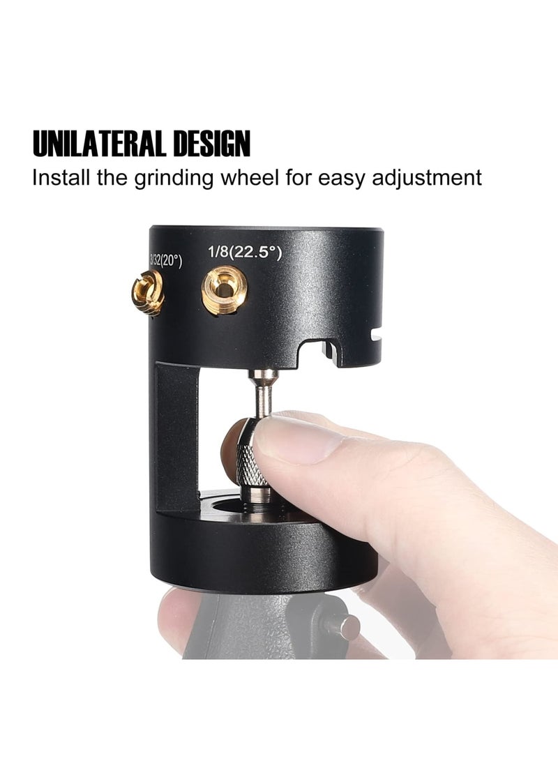 SYOSI Aluminum Tungsten Electrode Sharpener Grinder for TIG Welding - Single Column Open Design with Cut-Off Slot, Multi-Angle & Offsets, Horizontal Hole, 4 Screw Holes, 2 CNC Mandrels, and 5 x 25mm Wheels - Image 5