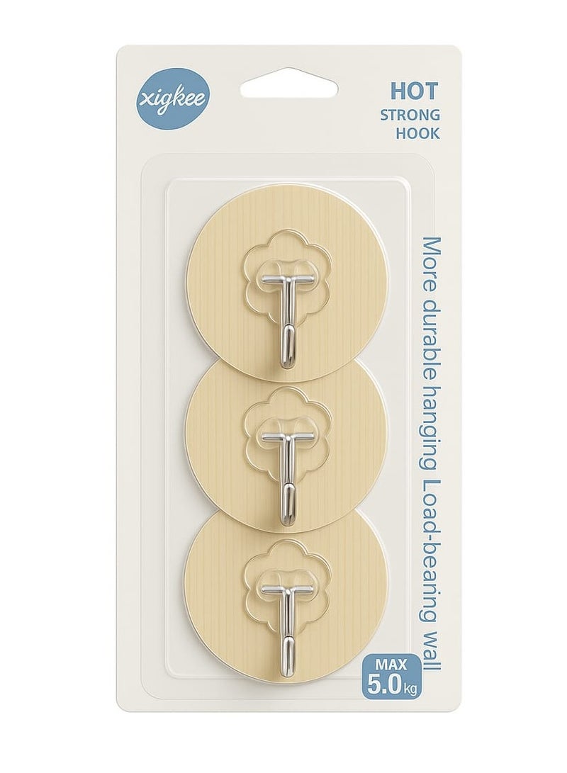 خطافات جدارية لاصقة قوية – تتحمل حتى 5 كجم – بدون حفر أو مسامير – تصميم أنيق باللون الذهبي – 9 قطع – مثالية للحمام، المطبخ، الأبواب، الجدران - Image 1