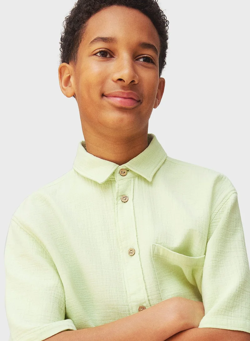 H&M Kids Crinkled Shirt & Shorts Set