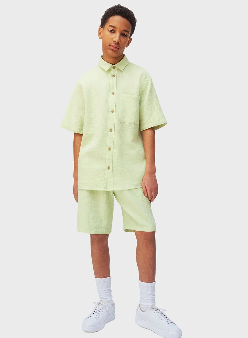 H&M Kids Crinkled Shirt & Shorts Set