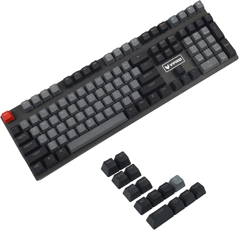 YMDK Double Shot 122 Dyed PBT Shine Through OEM Profile Keycap Rainbow Carbon Sunset Backlit Keycaps for MX Switches Mechanical Keyboard（Only Keycap） (Dolch 122 Key) - Image 1