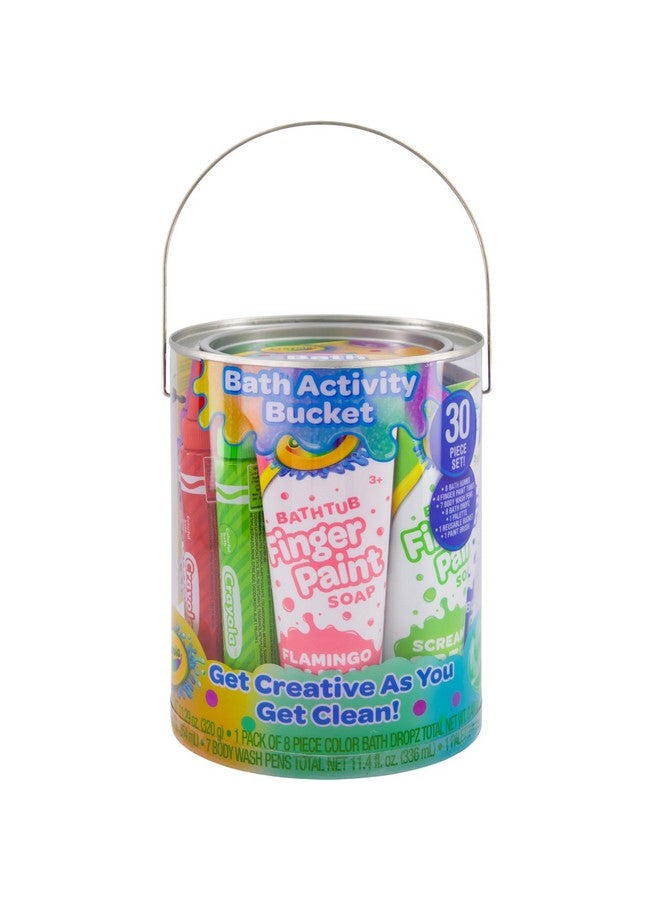 Crayola Bath Tub Mini Paint Set 9 Piece Art Kit - Brushes, Sponges, & Wash Away Finger Paints, Blue Yellow & Red Color Tub Fingerpaints - Image 2