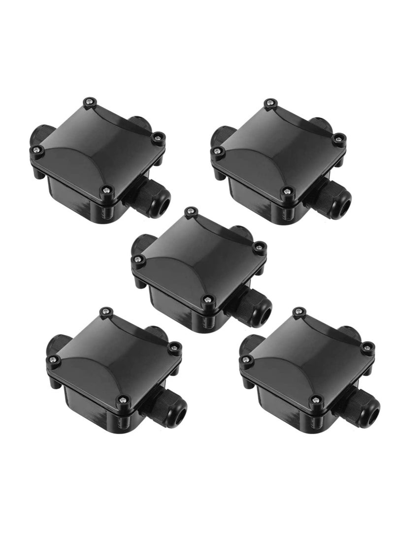 Barakah Waterproof External Junction Box 5pcs Plastic Waterproof Electrical Junction Box Waterproof IP68 3 Way Outdoor Cable Connectors Power Cord Connector Protection - Image 1