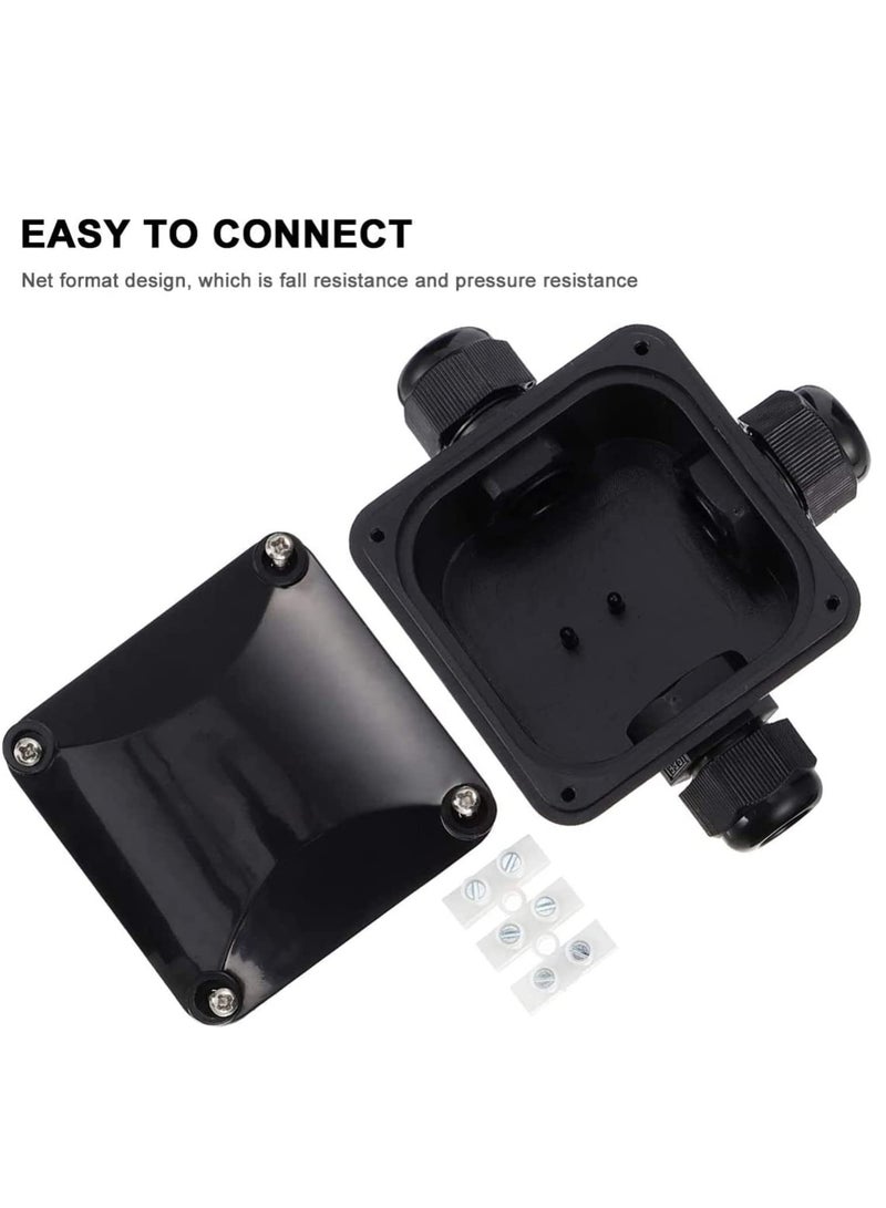 Barakah Waterproof External Junction Box 5pcs Plastic Waterproof Electrical Junction Box Waterproof IP68 3 Way Outdoor Cable Connectors Power Cord Connector Protection - Image 2