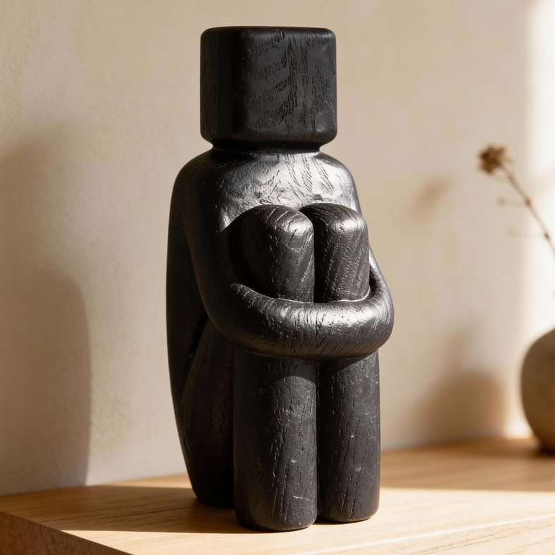 Pan Home Merlo Polyresin Human Decor Figurine - Black - Image 1