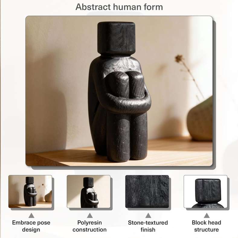 Pan Home Merlo Polyresin Human Decor Figurine - Black - Image 4