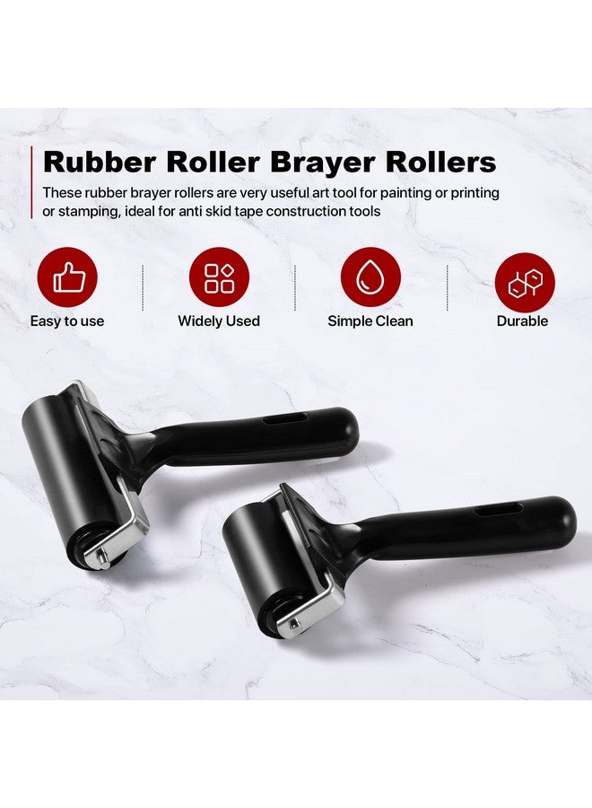 CHIVENIDO 3 Pack Brayer Rollers For Crafting, Vinyl Rubber Roller Brayers, Printmaking Brayer Rollers For Cricut Maker, Gluing, Printing, Inking And Stamping(Black) - Image 4