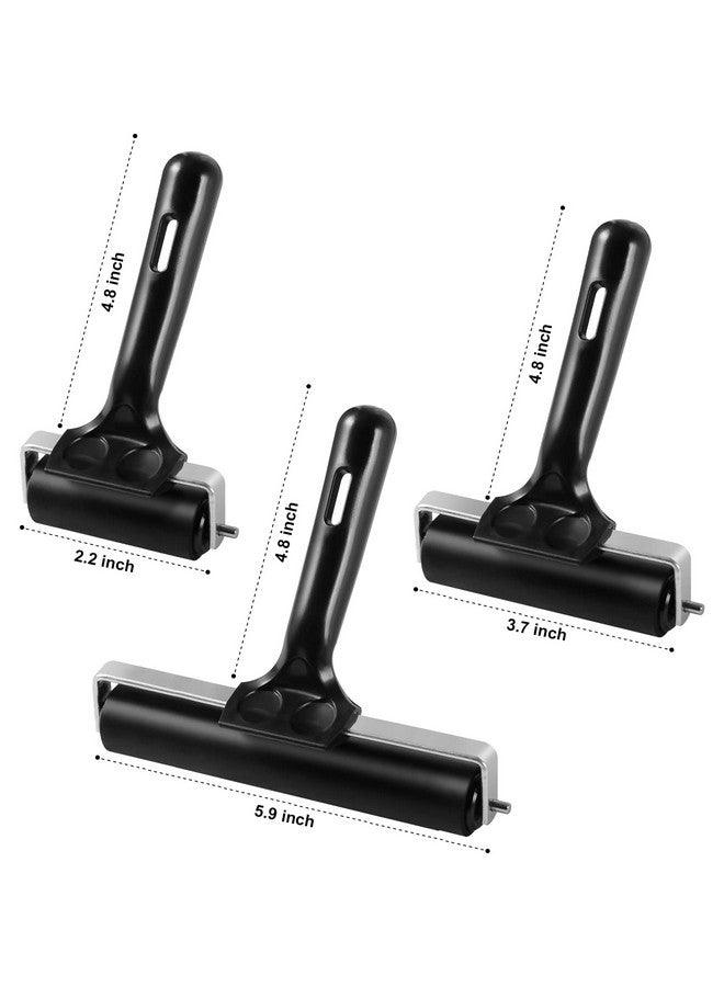 CHIVENIDO 3 Pack Brayer Rollers For Crafting, Vinyl Rubber Roller Brayers, Printmaking Brayer Rollers For Cricut Maker, Gluing, Printing, Inking And Stamping(Black) - Image 1