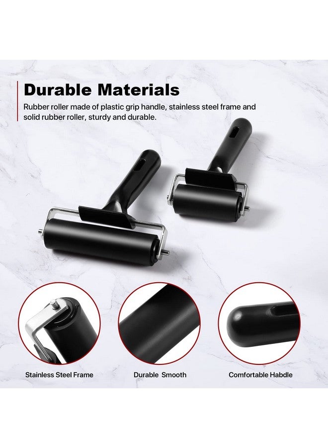 CHIVENIDO 3 Pack Brayer Rollers For Crafting, Vinyl Rubber Roller Brayers, Printmaking Brayer Rollers For Cricut Maker, Gluing, Printing, Inking And Stamping(Black) - Image 3