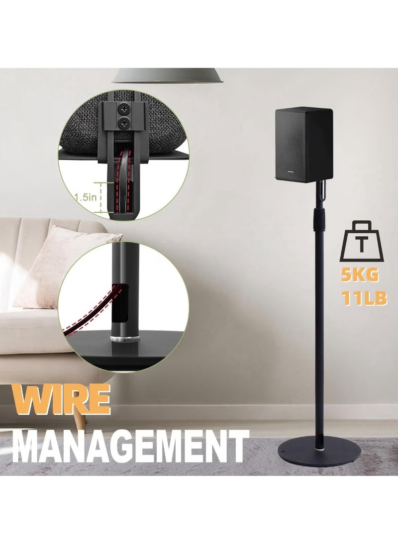 FlashHawk Speaker Stands- Height Adjustable for Universal Satellite Speakers, Set of 2 for Bose Polk Yamaha Samsung JBL Sony A9RS5（White/Round Base） - Image 5