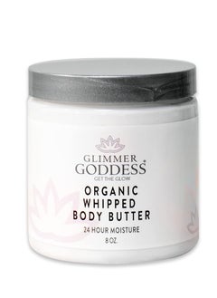 glimmer goddess GLIMMER GODDESS Organic Whipped Body Butter- Lavender Lemon, Vegan, 24 Hr Hydration, Less Stretch Marks, All Skin Types, Child-Safe, Organic, 8 oz  - Image 1