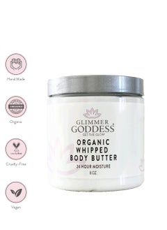 glimmer goddess GLIMMER GODDESS Organic Whipped Body Butter- Lavender Lemon, Vegan, 24 Hr Hydration, Less Stretch Marks, All Skin Types, Child-Safe, Organic, 8 oz  - Image 2