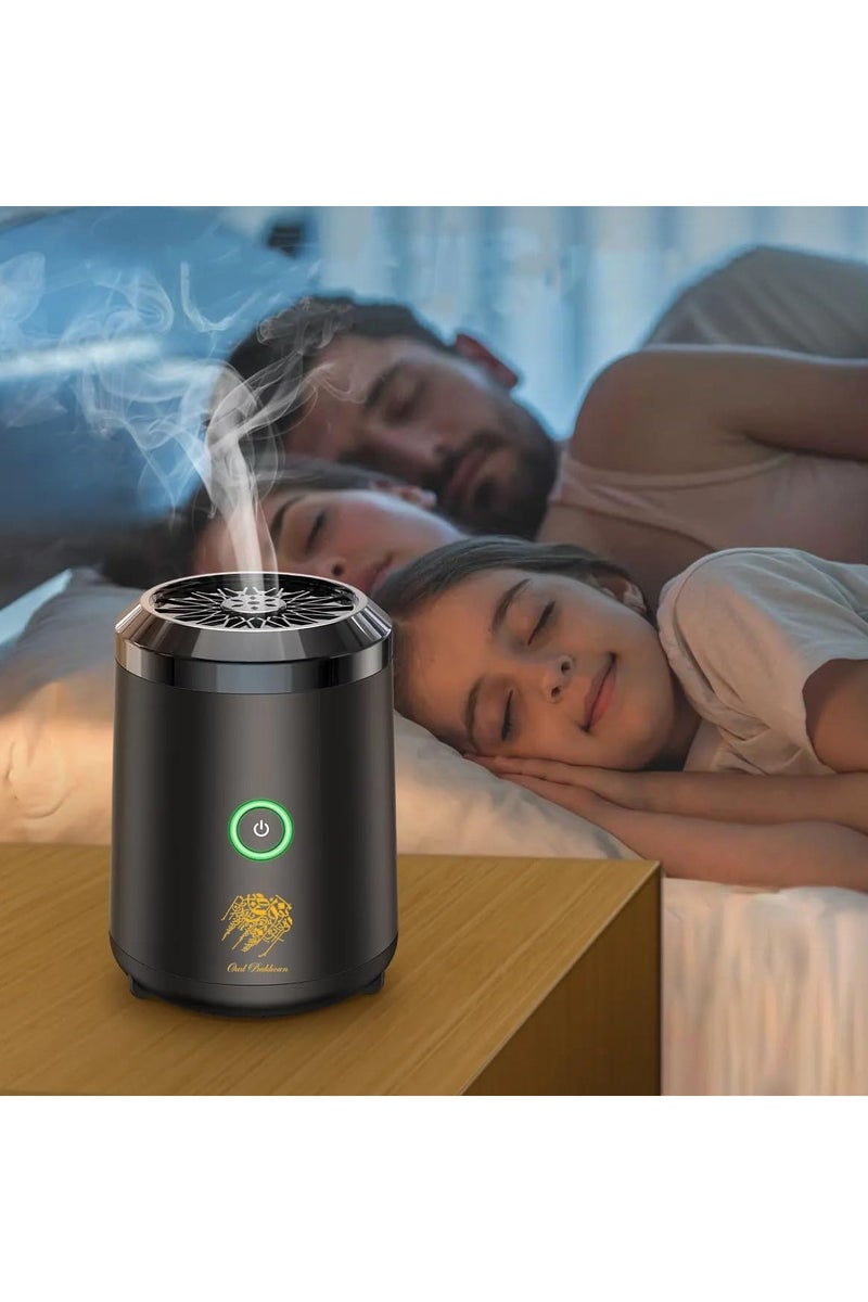HAVEN Bakhoor Burner, Electric, USB Rechargeable, Portable Oud Incense Burner, Smart Bukhoor, Aroma Diffuser, Arabic Perfume Fragrance, for Home, Car, Office, Ramadan, Travel Use - Image 4