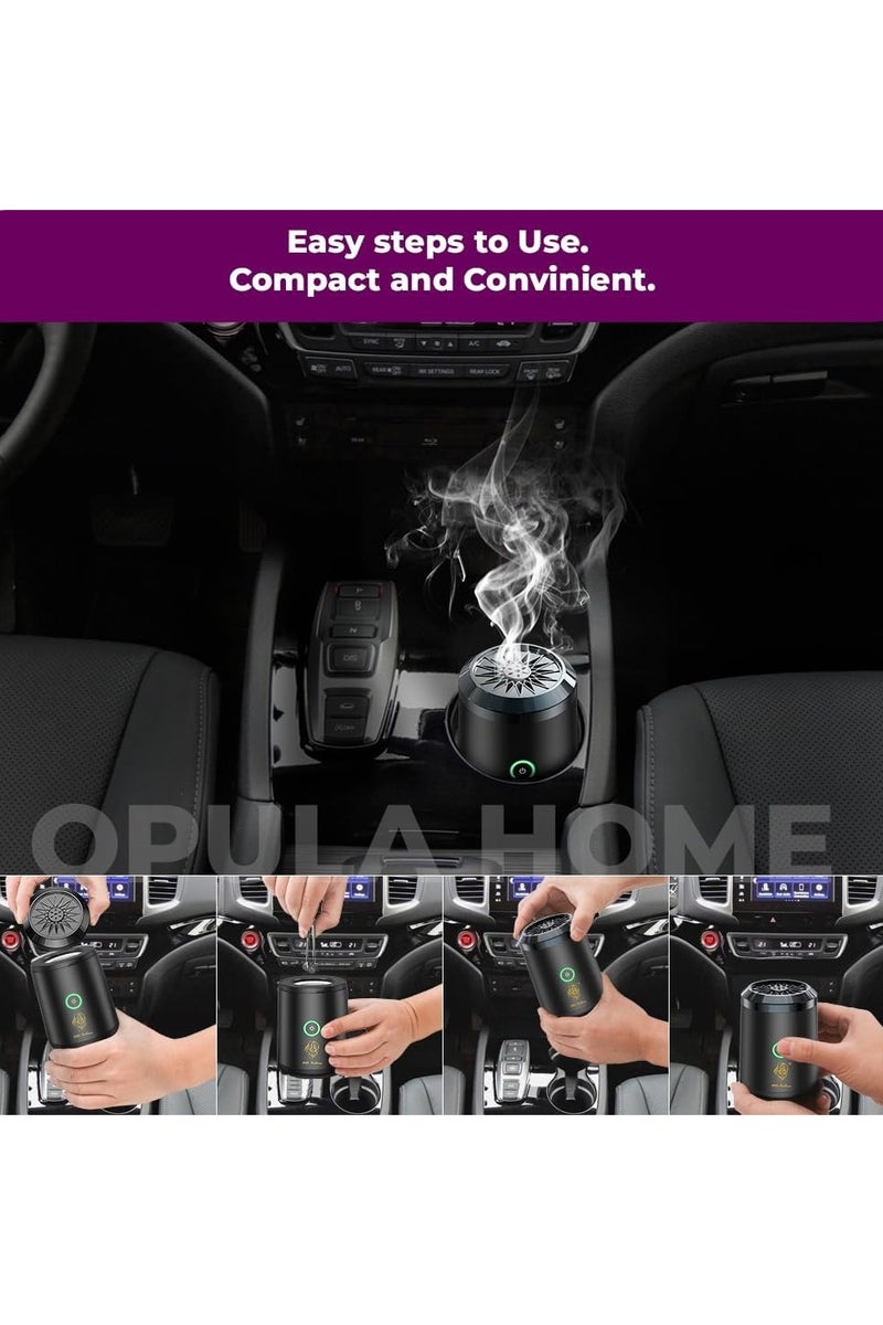 HAVEN Bakhoor Burner, Electric, USB Rechargeable, Portable Oud Incense Burner, Smart Bukhoor, Aroma Diffuser, Arabic Perfume Fragrance, for Home, Car, Office, Ramadan, Travel Use - Image 5