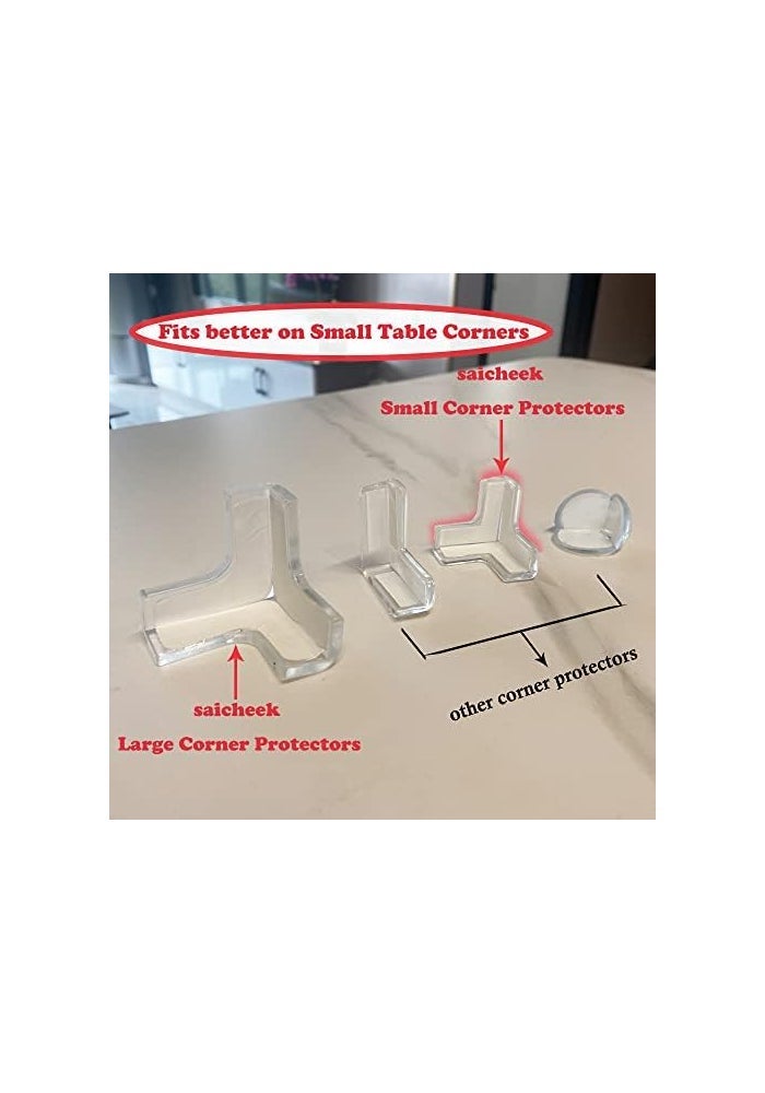saicheek 4Pcs Small(Length: 1.4inch) Silicone Corner Protector Baby Proofing,Table Corner Protectors for Baby,Strong Adhesive T Shaped Baby Head Protector Table Corner Protectors for Furniture (4) - Image 4