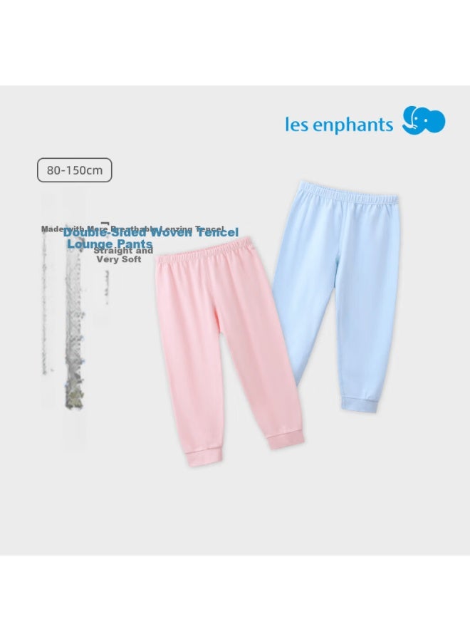 Les enphants Li Yingfang Children's Home Pants Boys Girls Long Pants Sleepwear Spring Autumn Soft Pink 90 CM - Image 2