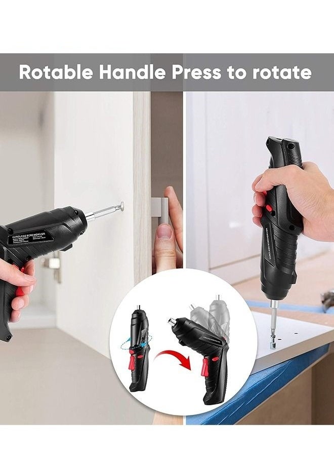 MIXDE 47-In-1 Rechargeable And Rotatable Cordless Electric Cordless Screwdriver Drill With Built-in LED,Cordless Screwdriver  - Image 4