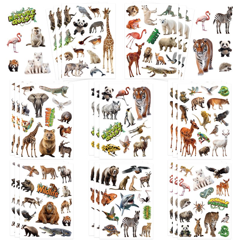 Chinyuti 312Pcs Jungle Animal Stickers  Realistic Safari Animal Decorations Stickers For Scrapbooks Envelopes Cards Gifts Crafts Decor - Image 1