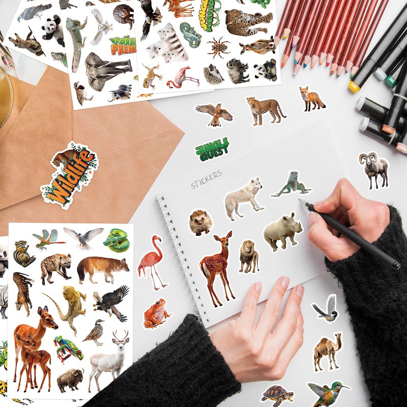 Chinyuti 312Pcs Jungle Animal Stickers  Realistic Safari Animal Decorations Stickers For Scrapbooks Envelopes Cards Gifts Crafts Decor - Image 4