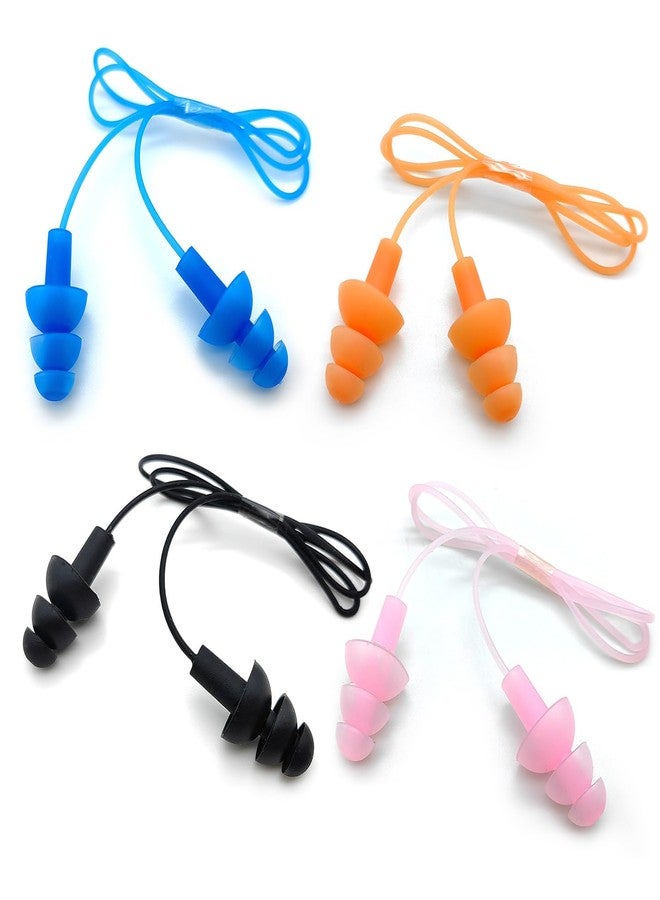 Zooshine Corded Swim Ear Plugs for Adults,4 Pairs Waterproof Silicone Swimming Ear Protection Individual Box Packed - Image 1