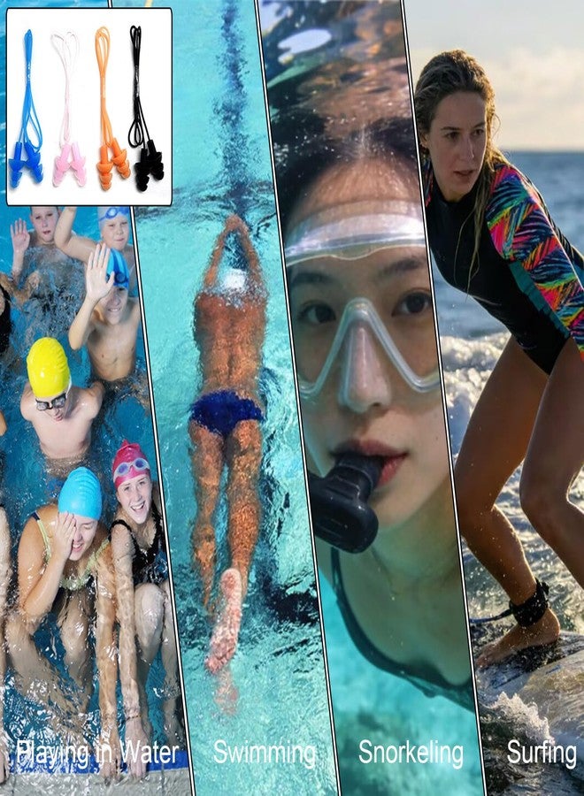 Zooshine Corded Swim Ear Plugs for Adults,4 Pairs Waterproof Silicone Swimming Ear Protection Individual Box Packed - Image 5