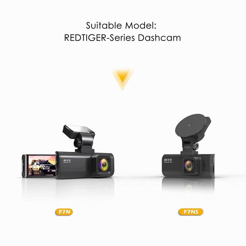 REDTIGER Suction Mount for F7N Series Dash Cam,Built-in GPS Module,Easy Install,180Â° Rotatable,Includes Adhesive Pads and Electrostatic Stickers - Image 3
