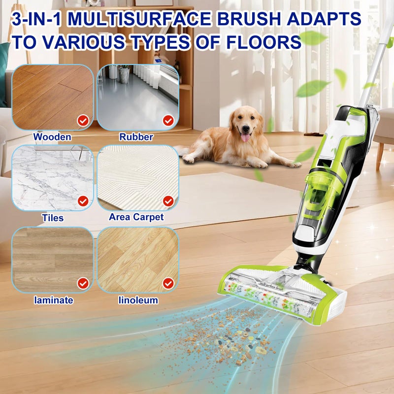 Lemige Brush Filter Replacement Parts for Bissell CrossWave Vacuum 3888A 1785 Pet Pro 2306A Cordless Wet Dry Vac, 3 Pack 2460 Multi-Surface Pet Brush Roll & 1866 Vacuum Filter, Part 1613568 1608684 - Image 5