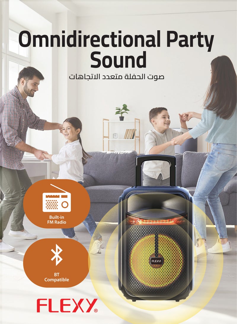 FLEXY®  40000W P.M.P.O Multimedia Speaker with Dolby Digital Wireless Microphone Bluetooth 5.0 USB TF Card FM Radio AUX Input 40W RMS Output 4.5 Hours Playback Deep Bass Crystal Clear Treble Home Theatre System Karaoke Machine. - Image 4