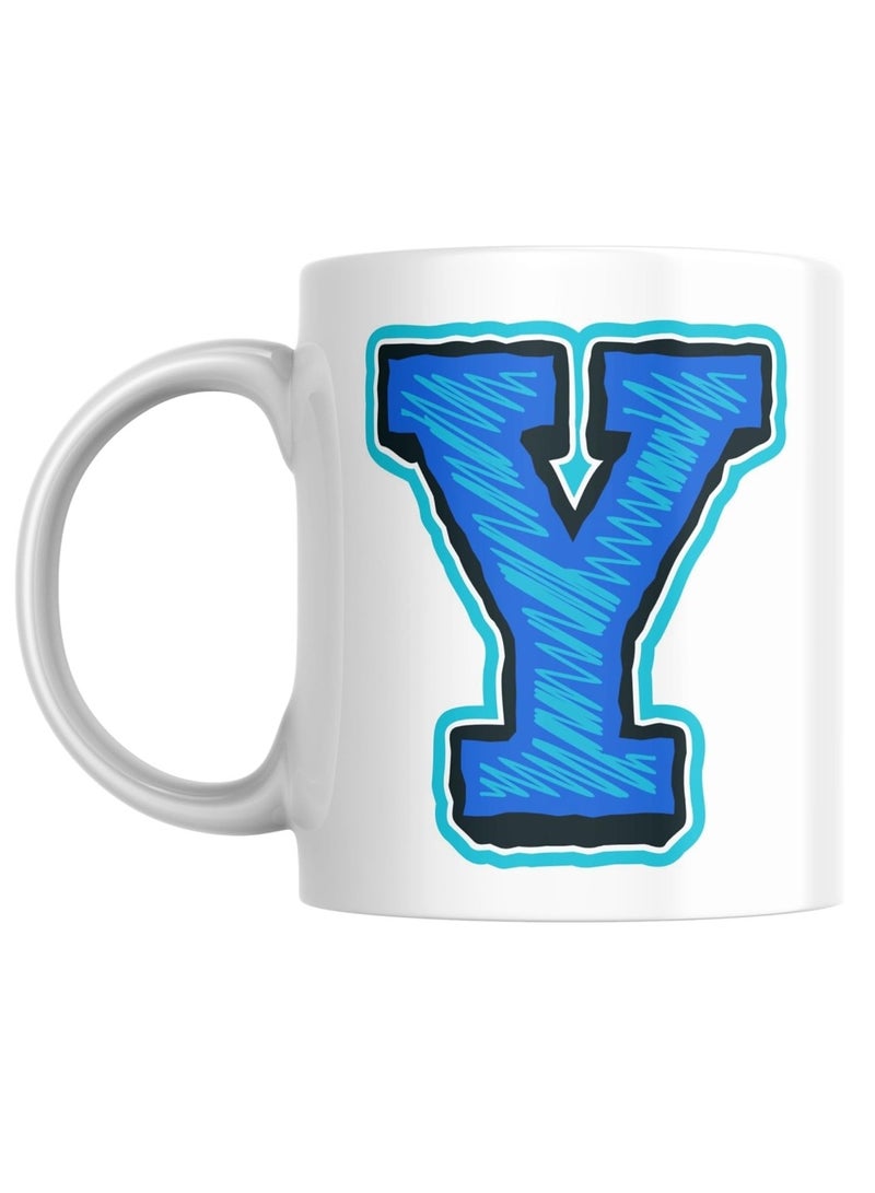 SiestaSafari Decorative Letter Coffee Mug With Alphabet Initials "Y" Printed on Front Side, Gift for Man or Woman, Colleague, Friend, Sister, Brother, For Birthday, Home, Office 