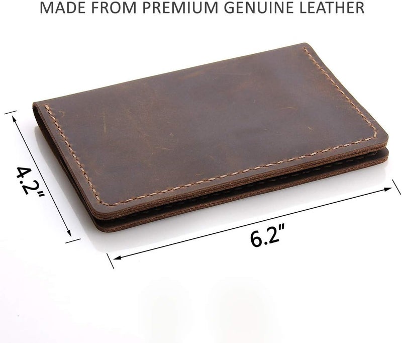 Robrasim Leather Journal Cover for Field Notes Notebook Cover for Moleskine Cahier Handmade Vintage Leather Cover for 35 x 55 Notebooks Brown  - Image 3