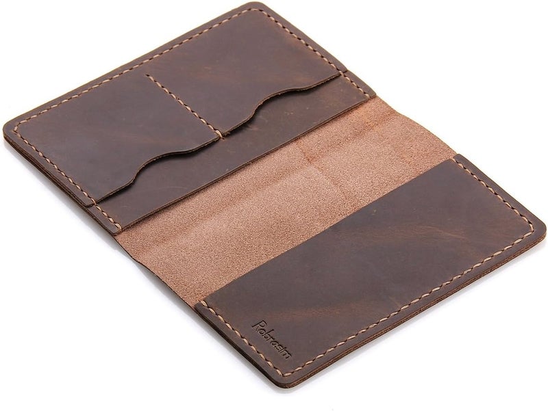 Robrasim Leather Journal Cover for Field Notes Notebook Cover for Moleskine Cahier Handmade Vintage Leather Cover for 35 x 55 Notebooks Brown  - Image 5