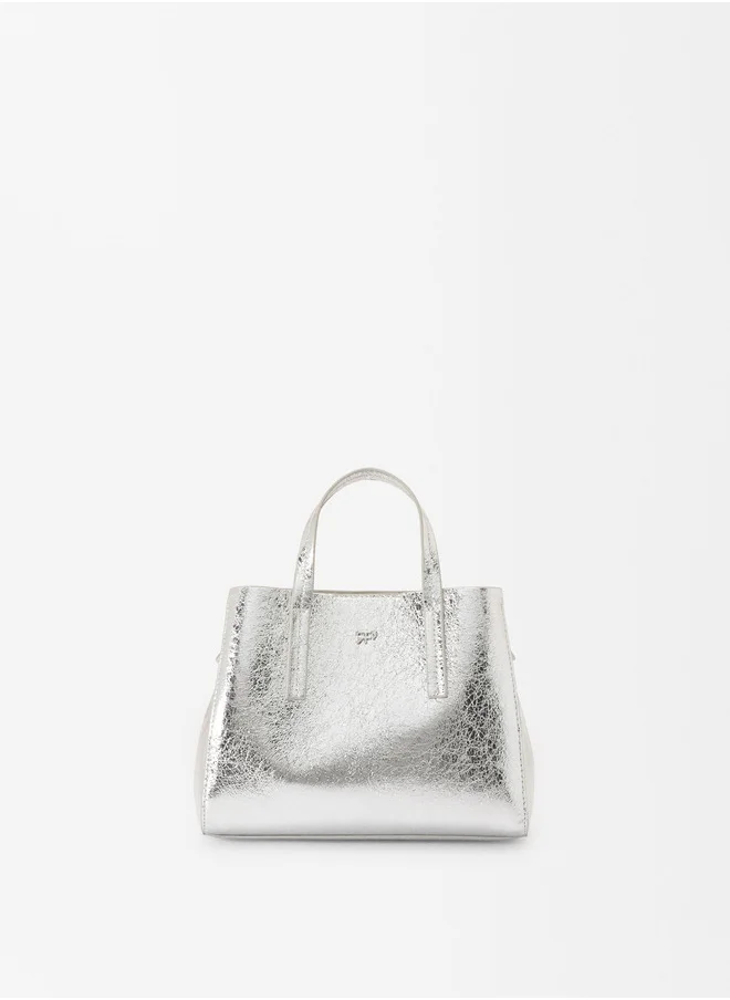 PARFOIS METALLIC TOTE BAG WITH STRAP