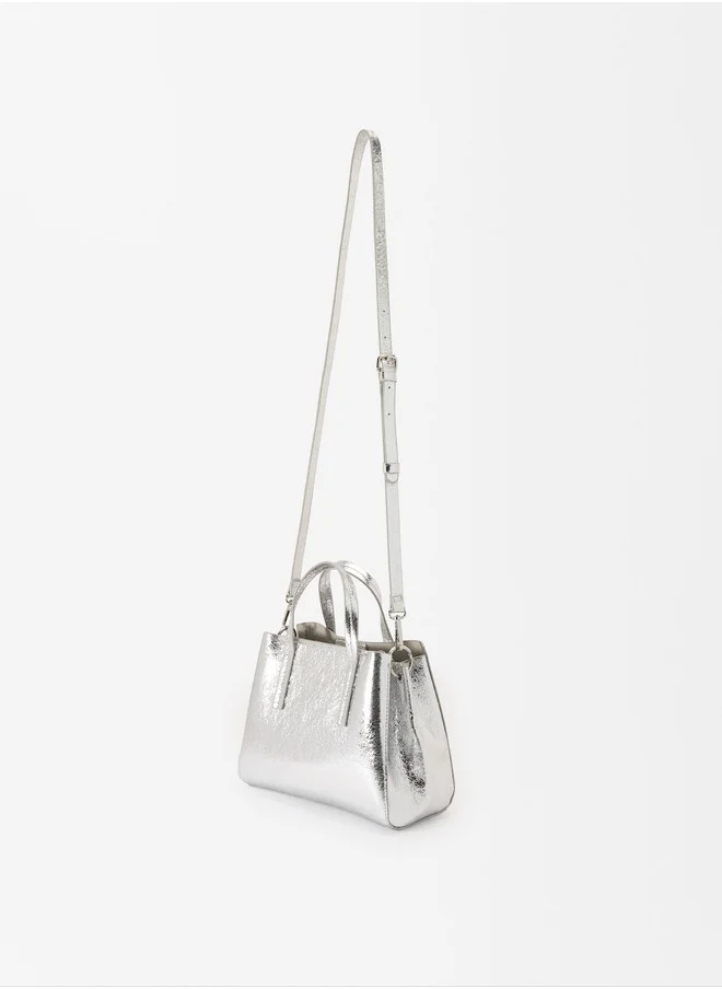 PARFOIS METALLIC TOTE BAG WITH STRAP