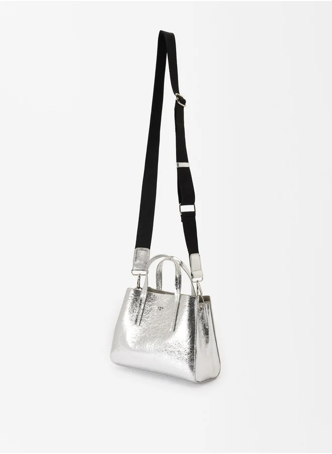 PARFOIS METALLIC TOTE BAG WITH STRAP