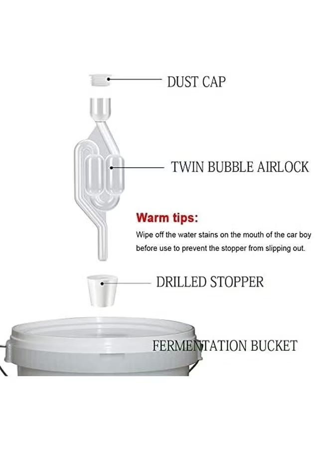 بينكساما 3 حزمة غرفة معادلة الضغط على شكل حرف S للتخمير مع 3 سدادات صمام ختم الفقاعة غرفة معادلة الضغط للتخمير المنزلي DIY - Image 5
