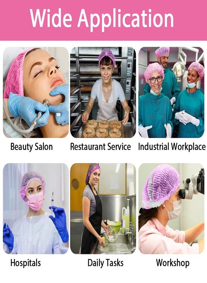 Abnaok Non Woven Shower Caps, 100 PCS Elastic Caps for Food Industries Home & Kitchen Use, Hotels, Restaurant and Hair Salon - Image 5