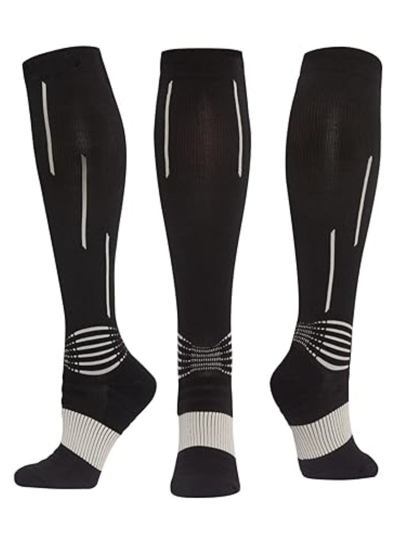 SYOSI - 1 Pair Sports Compression Socks for Women and Men, 20-30 mmHg Running Support Socks, Wide Calves for Flying Running, Athletic, Compression Socks for Woman & Man Unisex (M, 38-45) - Image 1