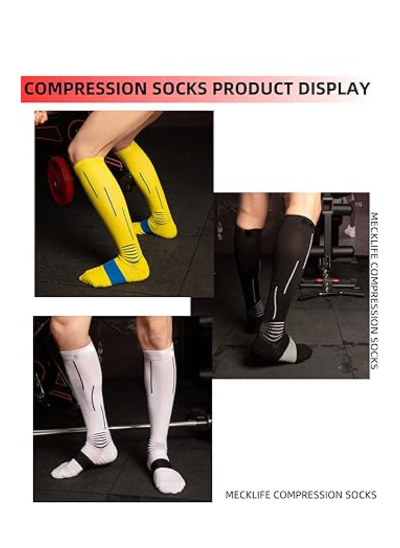 SYOSI - 1 Pair Sports Compression Socks for Women and Men, 20-30 mmHg Running Support Socks, Wide Calves for Flying Running, Athletic, Compression Socks for Woman & Man Unisex (M, 38-45) - Image 1