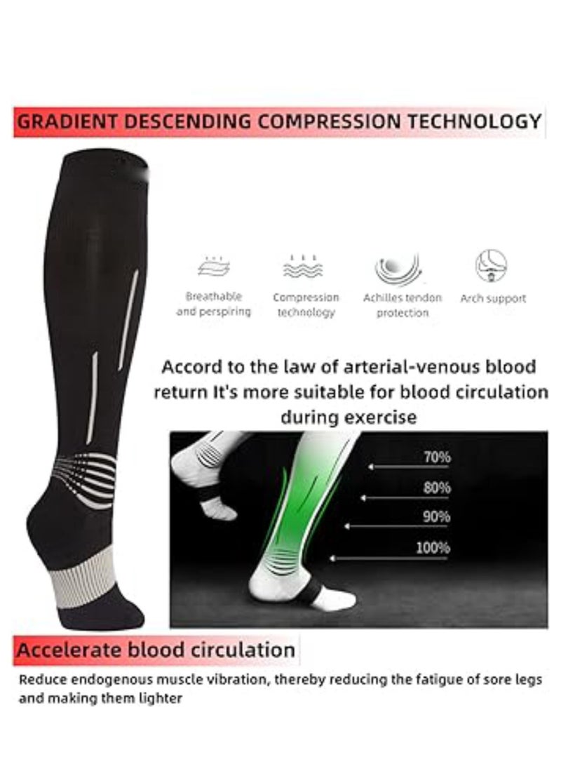 SYOSI - 1 Pair Sports Compression Socks for Women and Men, 20-30 mmHg Running Support Socks, Wide Calves for Flying Running, Athletic, Compression Socks for Woman & Man Unisex (M, 38-45) - Image 1