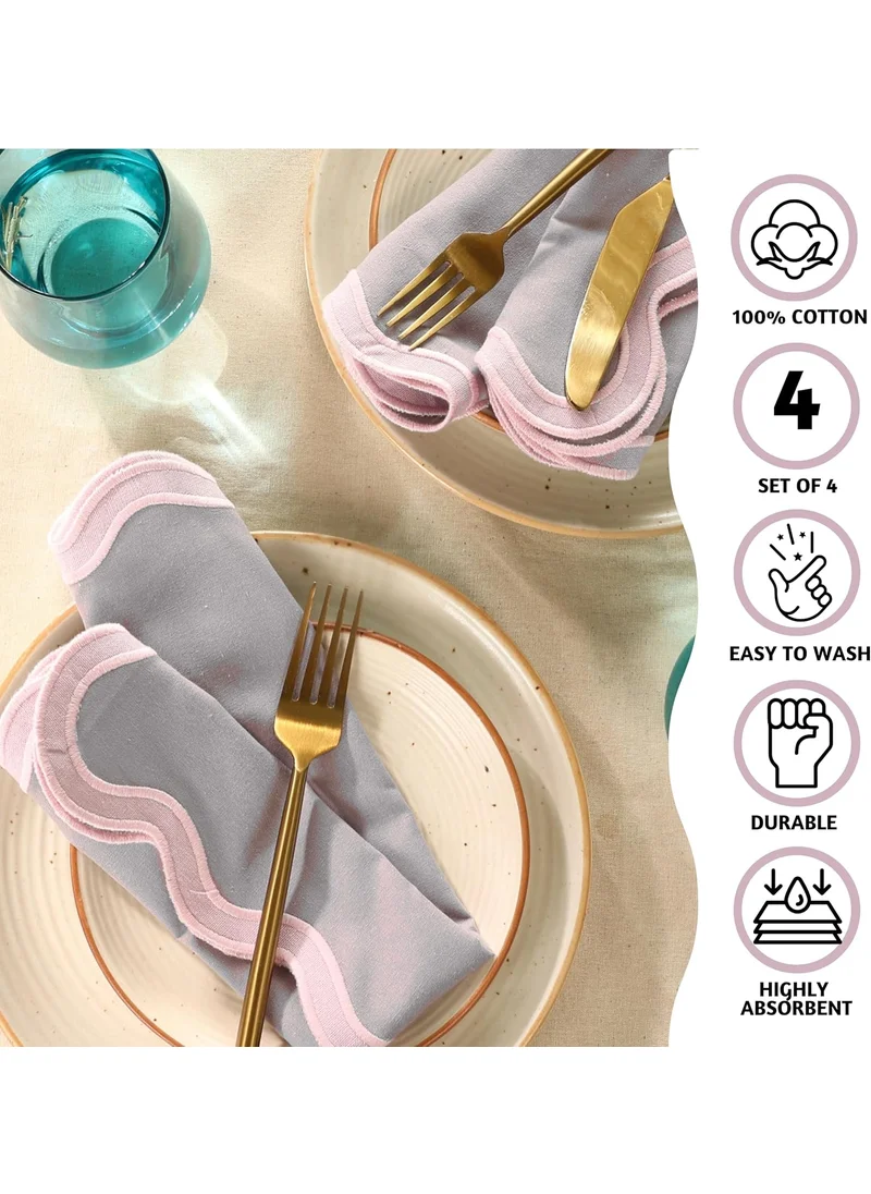 Folkulture Folkulture Cloth Napkins Set of 4 Cotton, 18" X 18" Table Napkins for Parties, Decorative Napkins Washable for Guests, Resuable Linen Napkins or Pastel Napkins for Farmhouse Décor (Lilac Mist)