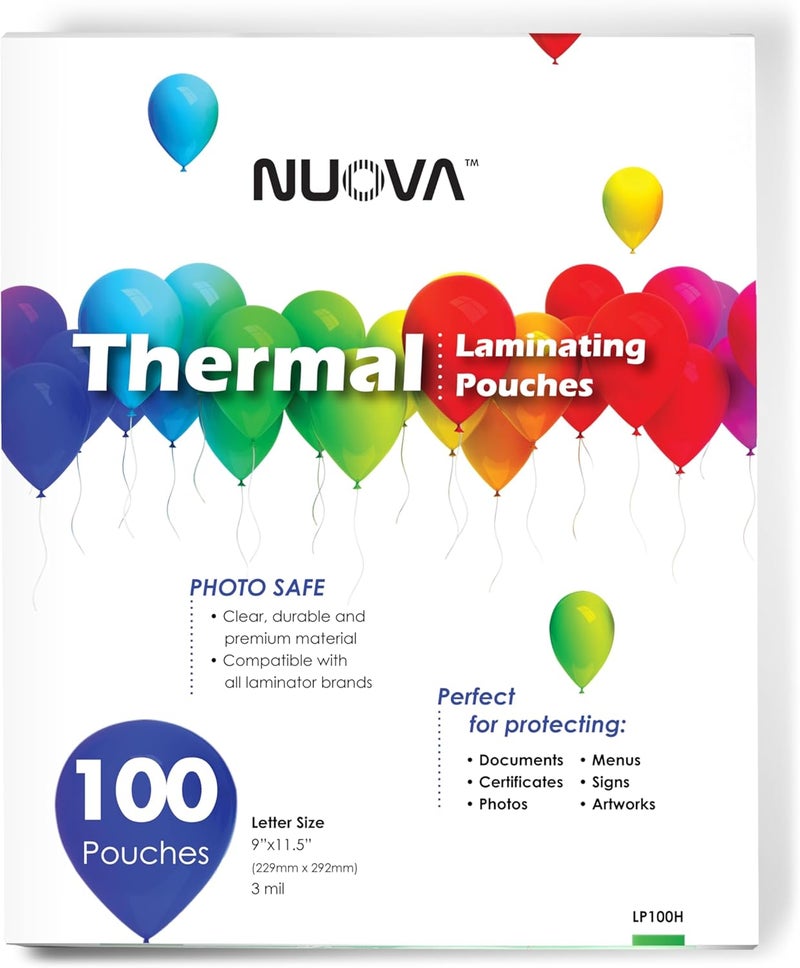 AURORA Nuova Premium Thermal Laminating Pouches 9 x 115 Letter Size 3 mil 100 Pack LP100H - Image 1