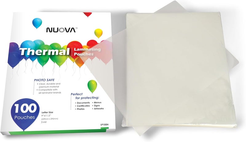 AURORA Nuova Premium Thermal Laminating Pouches 9 x 115 Letter Size 3 mil 100 Pack LP100H - Image 2