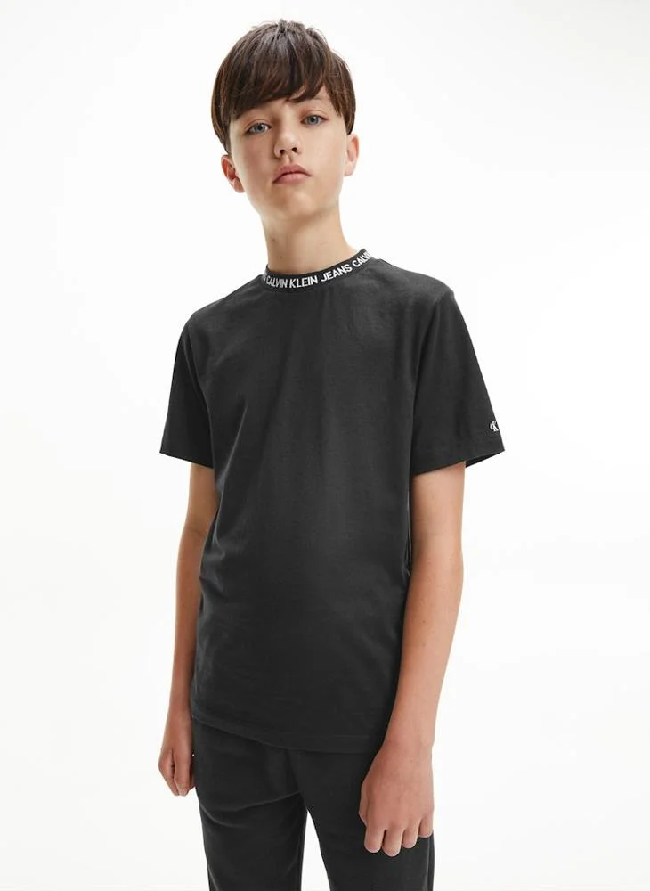 Calvin Klein Jeans Kids Intarsia Logo Crew Neck T-Shirt