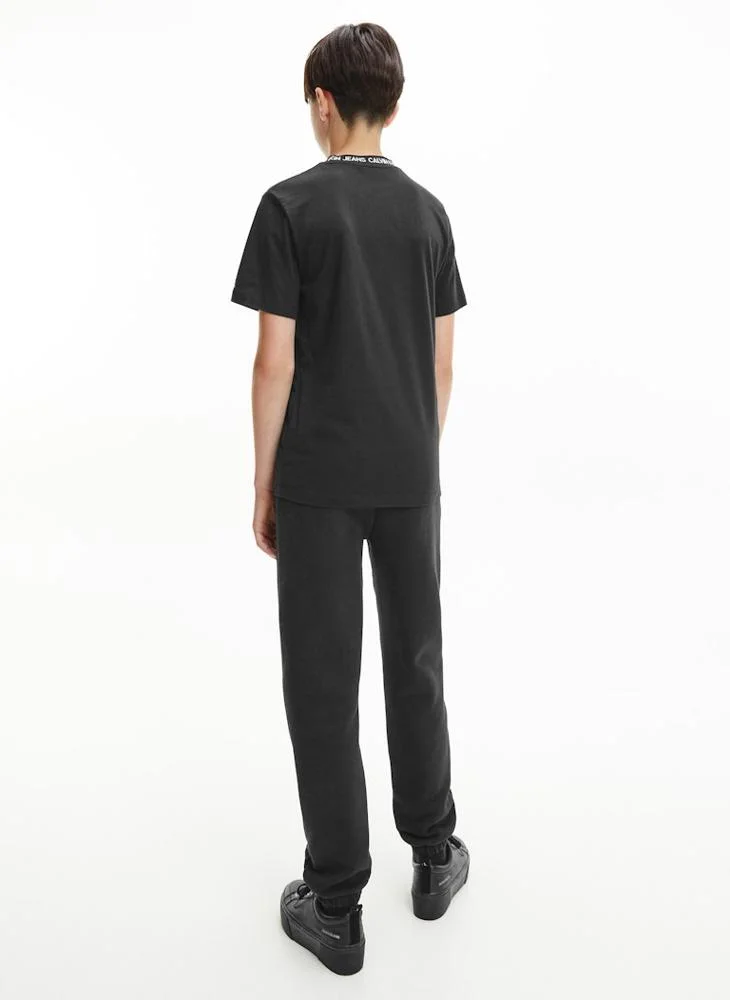 Calvin Klein Jeans Kids Intarsia Logo Crew Neck T-Shirt