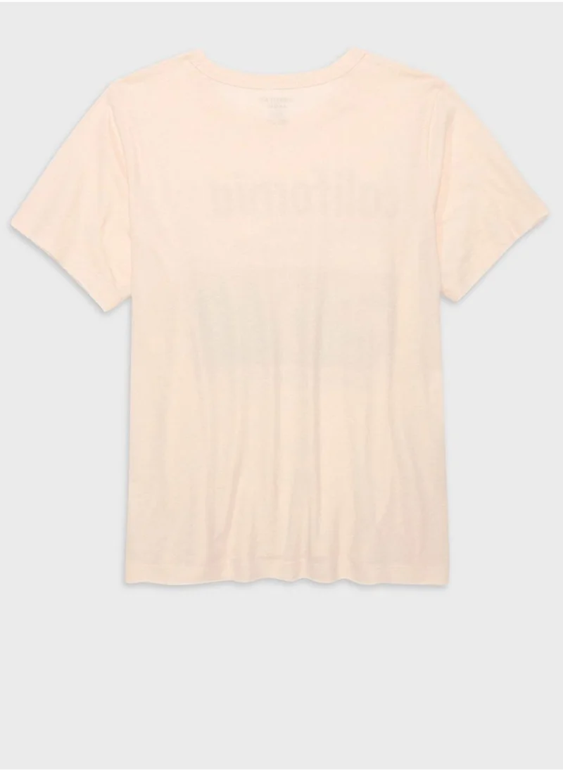 American Eagle Crew Neck Printed T-Shirt